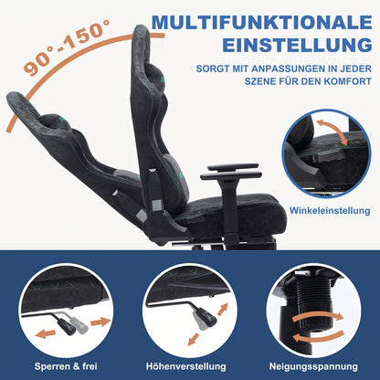 Retro Faux Leather Ergonomic Gaming