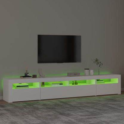 Tv Meubel – Tv Kast – Tv Meubels – Media Meubel – Dressoir – Modern Design – RGB LED Verlichting – 240x35x40 cm – Wit – Hoogwaardig Bewerkt Hout