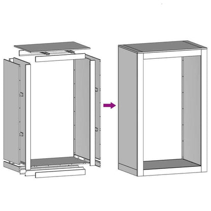 Houtopslagrek Buiten – Brandhoutrek – Houtopslag – Houtrek Tuin – Haardhoutrek – Roestvrij Staal – Compact 60x40x100 cm – Eenvoudig te Monteren