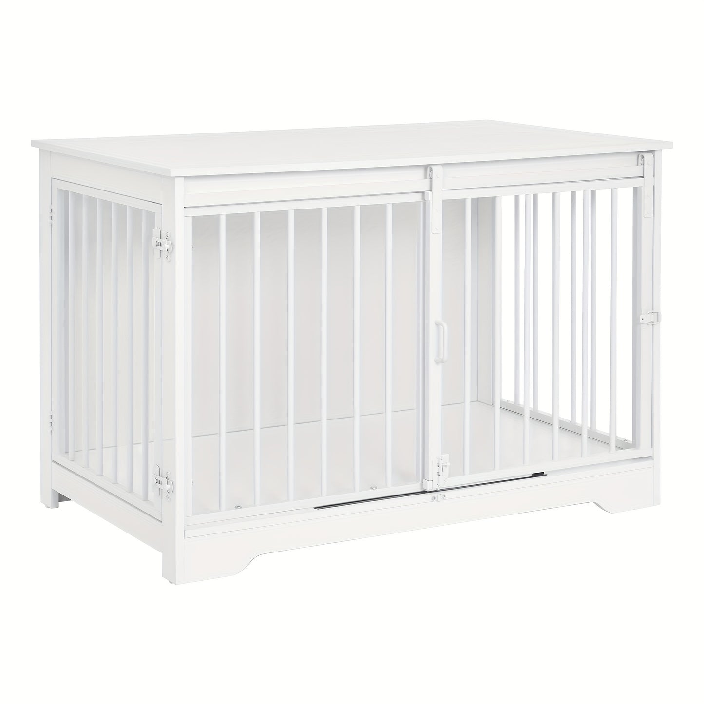 Houten Hondenbench – Hondenkooi – Hondenkennel – Hondenhok – Hondenmand – Met Schuifdeur en Zijdeur – Inclusief Wieltjes – 60x100x68 cm – Geschikt Voor Kleine Tot Middelgrote Honden – Stijlvol En Duurzaam