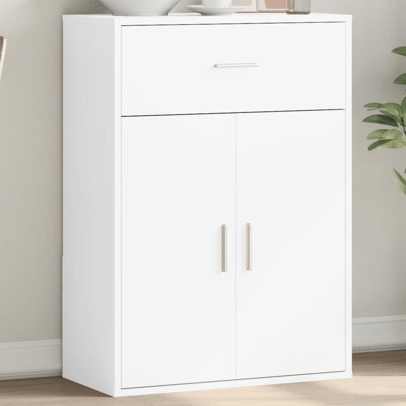 Dressoir – Ladekast – Opbergkast – Tv-kast – Commode – Modern Wit Design – MDF Met Vergrendelbare Deuren – 60x30x84 cm