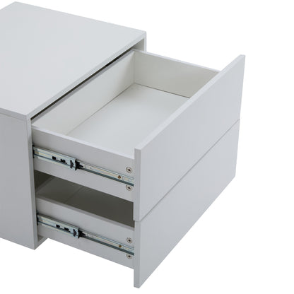 Salontafel – Koffietafel – Woonkamertafel – Bijzettafel – Theetafel – Schuifbaar Tafelblad – 4 Lades – Wit – 90x55x45 cm