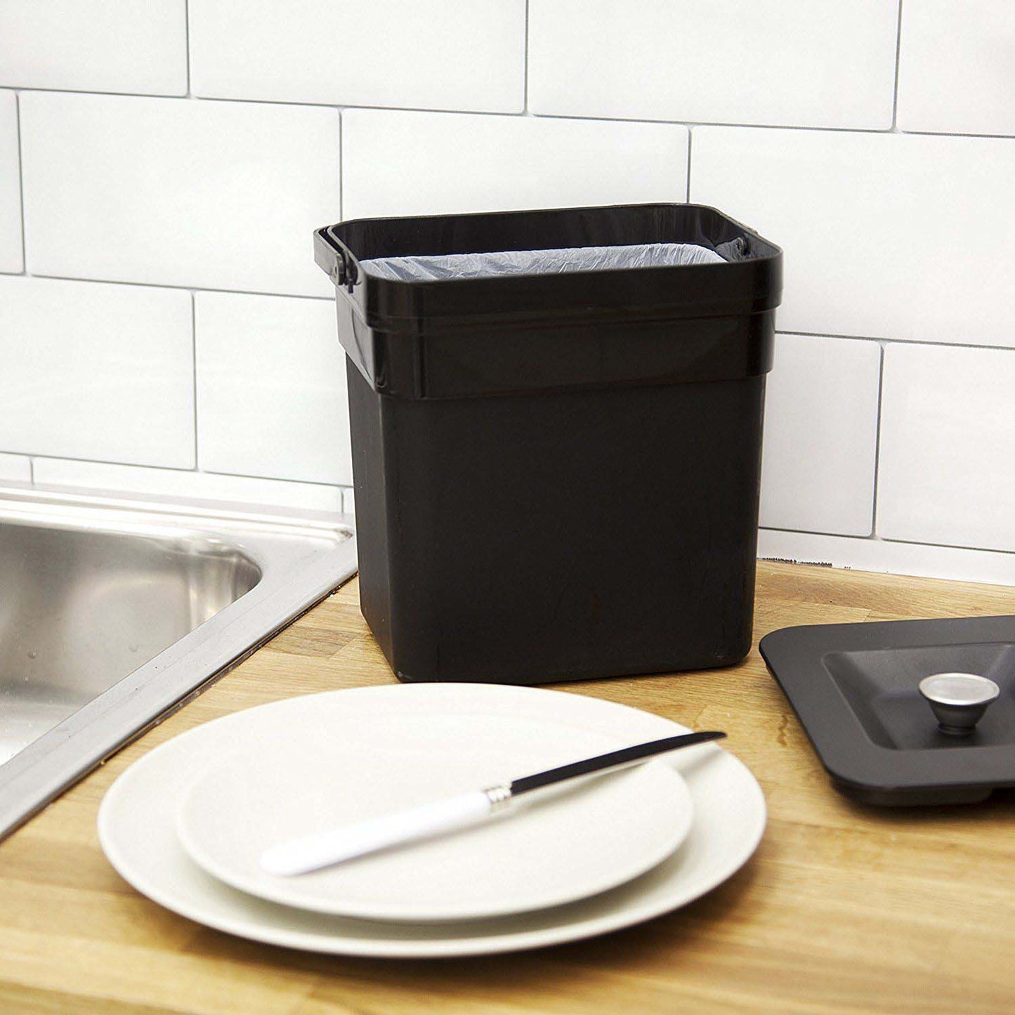 Automatische Afvalbak – Prullenbak – Vuilnisbak – Afvalcontainer – Afvalsorteerder – 75 Liter Capaciteit – Contactloze Infrarood Sensor – RVS Zwart Mat