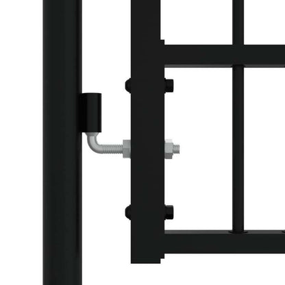 Poort Met Latten – Tuinpoort – Hekwerk – Afsluiting – Toegangspoort – Gepoedercoat Staal – 305x223 Cm – Stevig En Weerbestendig