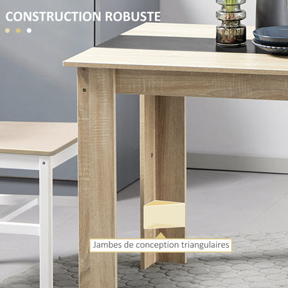 Eettafel – Tafel – Dinertafel – Keukentafel – Ruimtebesparende Tafel – Modern Design – Groot 120x69x75 cm – Zwart & Natuurlijk