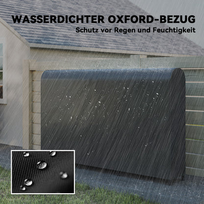 Houtrek – Houtopslag – Brandhoutrek – Buitenhaardrek – Houtbewaarrek – Zwart – 199x30x121 cm – Waterdichte hoes – Max. 300 kg draagvermogen