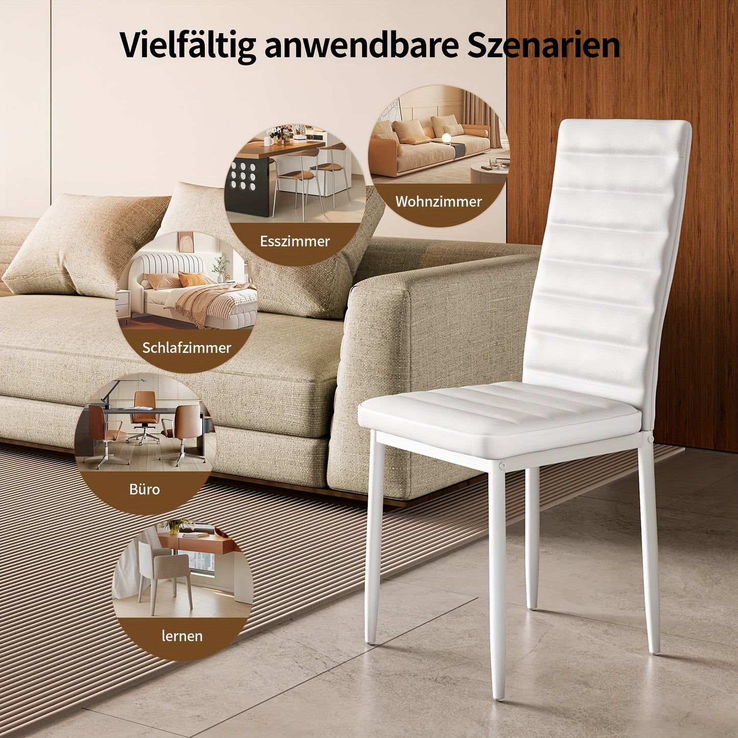 Moderne Eetkamerstoel – Comedor Silla – Sillas Para Comedor – Silla Comedor Moderna – Banquetas Desayunador – Zwart – Zacht Gevoerd – Metaalvrij Frame