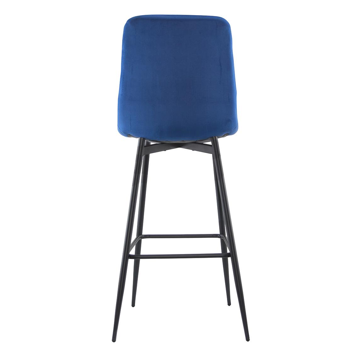 Velvet Fauteuils – Lounge Stoelen – Relaxstoelen – Zetel – Set Van 2 – Blauw Fluweel – Zwart Frame – Zachte Rugleuning – Voetensteun
