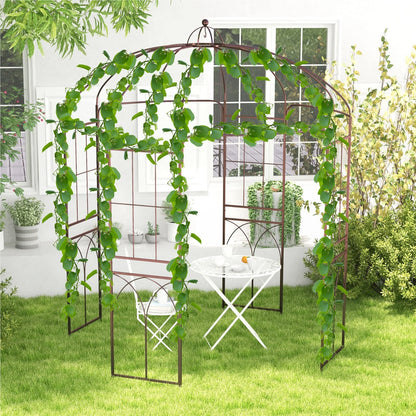 Metaal Boog – Tuinboog – Klimrek – Rozenboog – Tuintoren – Grote Oppervlakte 211x211x256 cm – Roestbestendig Bronzen Frame