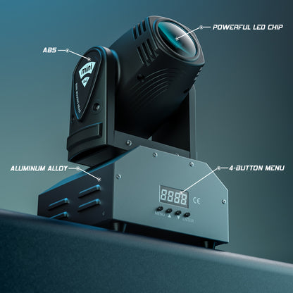 LED Moving Head Spot – Moving Head Spotlights – DJ Verlichting – Discolamp – Feestverlichting – 2-Pack 100W RGBW Met Gobo Beam – DMX & Voice-Activated – Duurzaam Aluminium Met Ventilatie