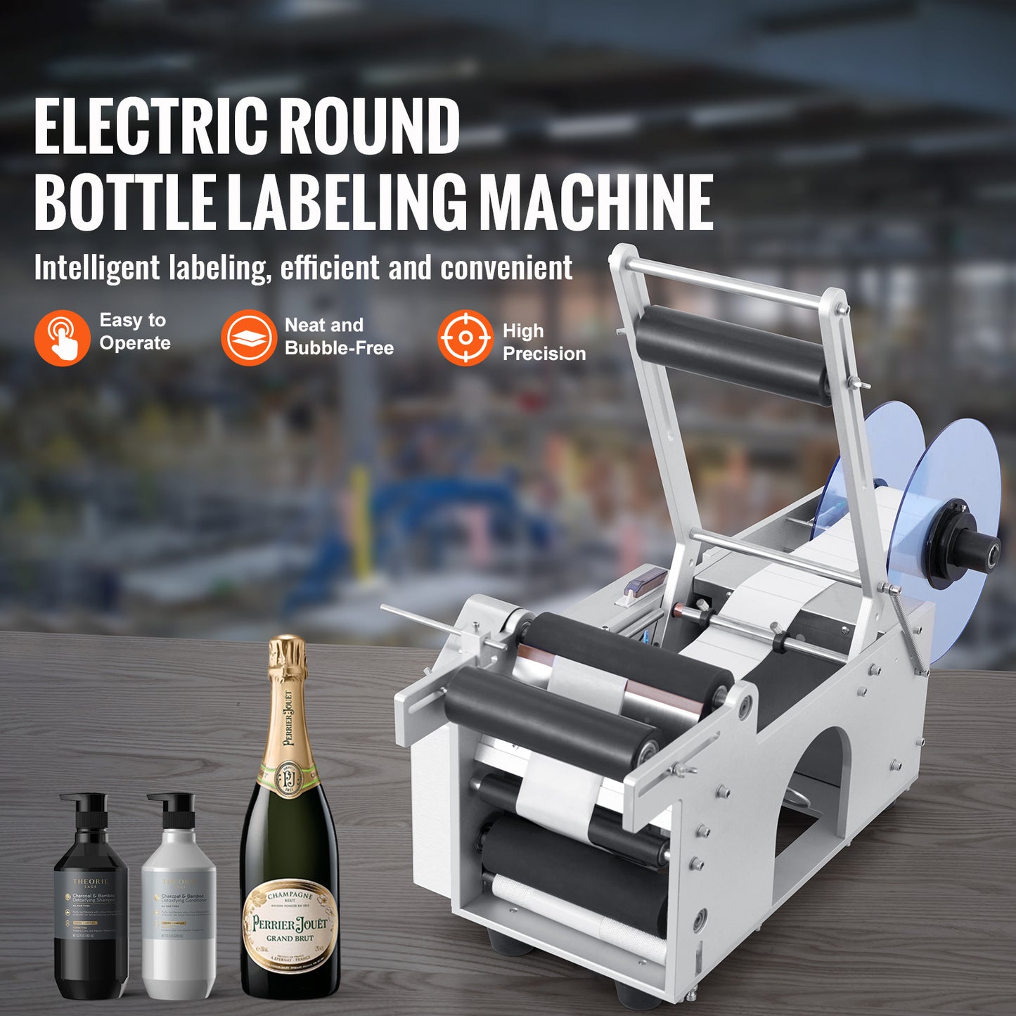 Etiketteermachine – Labelprinter – Labelapplicator – Flesetiketteermachine – Labelmachine – Semi-automatisch – Geschikt voor ronde flessen 2-12 cm – Aluminium behuizing duurzaam