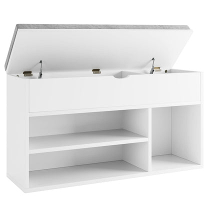 Schoenenbank – Schoenenrek – Schoenenkast – Halbank – Opbergmeubel – Modern Design – Wit – Twee Niveaus – Ruimtebesparend