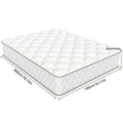 Authmic Mattress 90X200/140X200 Cm, Featuring 7-Zone Pocket Springs, Firmness Level H3, Equipped with Breathable Covers, Height of 22 Cm, a Premium Sleeping Mattress Constructed from Individual Springs And Comfort Foam.