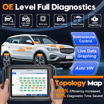 Auto Diagnose Scanner – OBD2 Scanner – Foutcode Lezer – Auto Diagnosetool – ECU Diagnostiek – Bi-Directionele Controle – 42+ Resetfuncties – Draadloos Met Wi-Fi