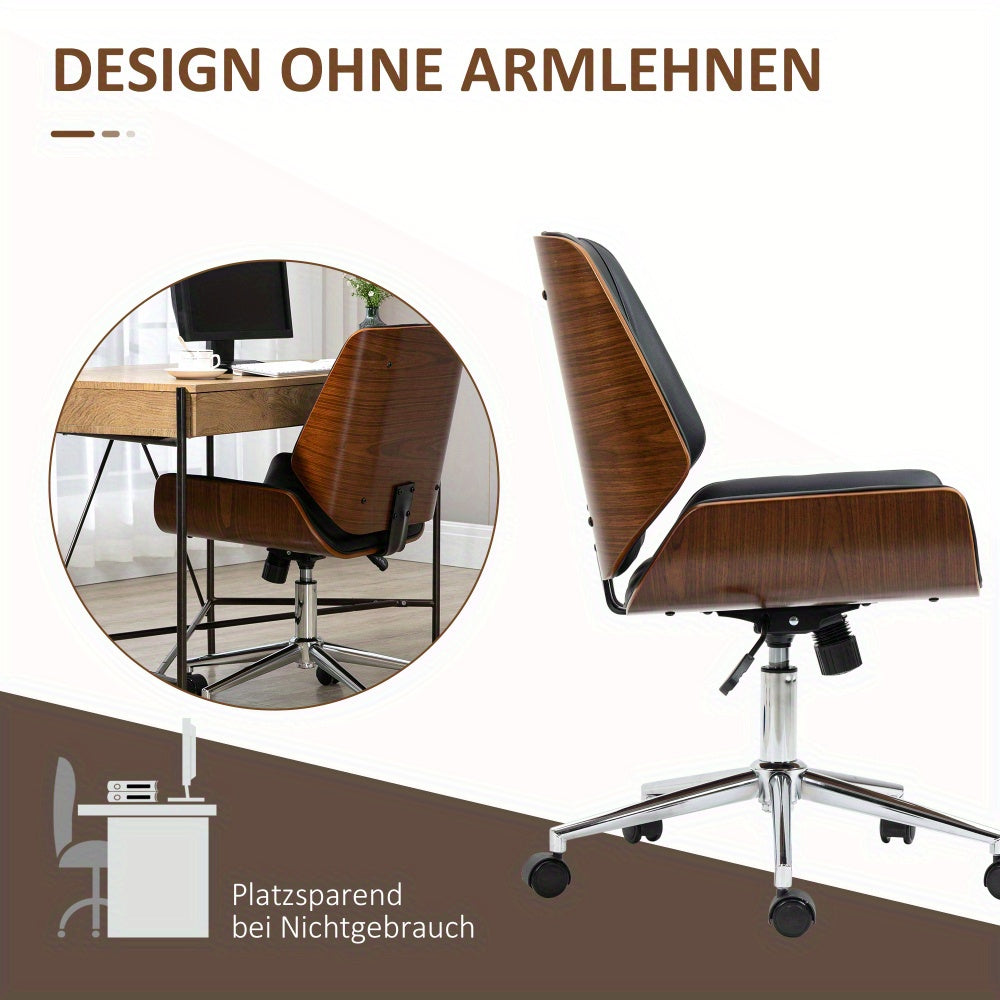Office Chair Home Office Chair Vintage Office Chair, Height Adjustable Office Chair, Swivel Chair with Tilt Function, Black