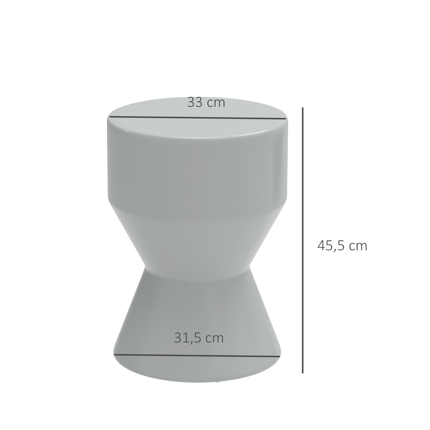 Keramische Kruk – Tuinkruk – Bijzettafel – Voetenbankje – Plantenstandaard – Lichtgrijs – Weerbestendig – Draagvermogen 120 kg – Ø33 x 45,5 cm