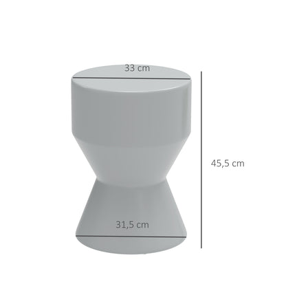 Keramische Kruk – Tuinkruk – Bijzettafel – Voetenbankje – Plantenstandaard – Lichtgrijs – Weerbestendig – Draagvermogen 120 kg – Ø33 x 45,5 cm