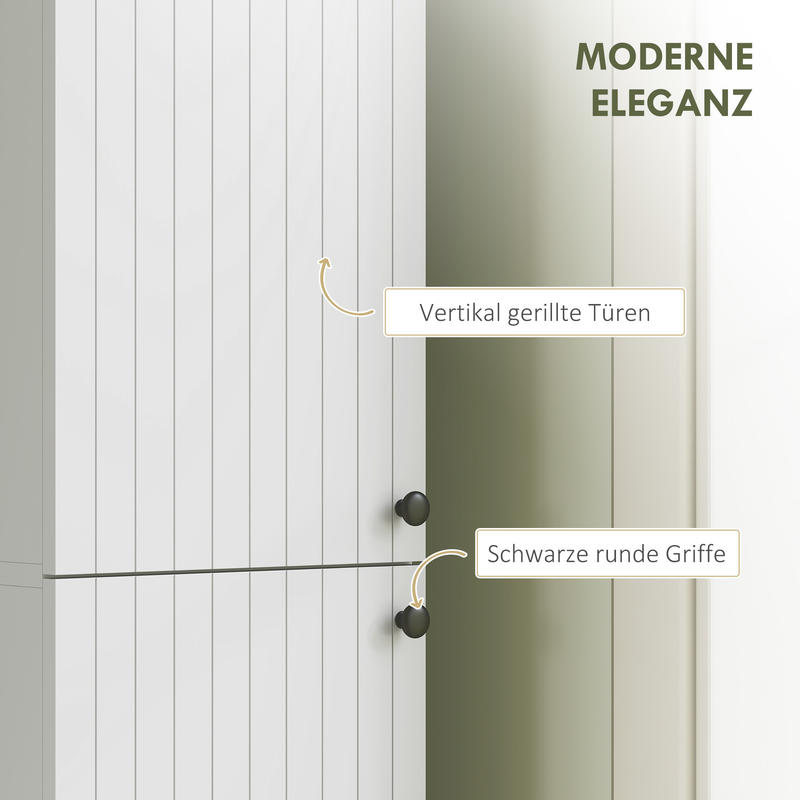 Modern White Wall-Mounted Bathroom Shelf Cabinet with 6 Shelves - Space-Saving MDF Storage Unit, Painted, Easy Installation (No Metal), Independent Design for Bathrooms - Ideal for Towels, Toiletries & Organization