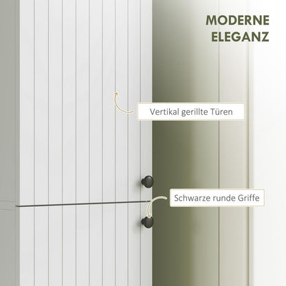 Modern White Wall-Mounted Bathroom Shelf Cabinet with 6 Shelves - Space-Saving MDF Storage Unit, Painted, Easy Installation (No Metal), Independent Design for Bathrooms - Ideal for Towels, Toiletries & Organization