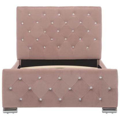 Bedframe 90x200 cm – Bedombouw – Bedbodem – Slaapkamer Meubel – Ledikant – Roze Velvet – Comfortabel Slapen – Eenvoudige Montage