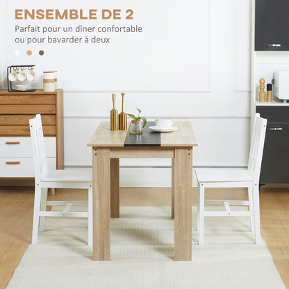 Eetkamerstoel – Küchenstuhl – Stoel – Houten Stoel – Wit – Massief Hout – Comfortabele Leuning