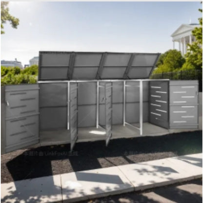 Quadruple stainless steel container storage Available in all seasons The hollow design allows for air circulation and prevents unpleasant odors in the storage The lid and springs make it easy to place and remove the waste bin