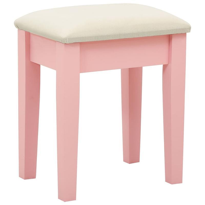 Dressing table with stool 65x36x128cm paulownia wood MDF pink