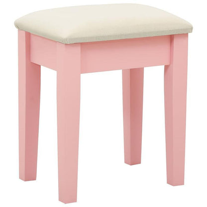 Dressing table with stool 65x36x128cm paulownia wood MDF pink