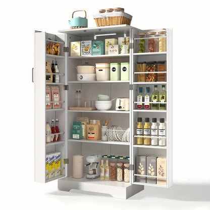 Keukenkast – Keukenrek – Opbergkast – Buffetkast – Wandkast – Wit – Verstelbare Planken – Dubbele Deuren