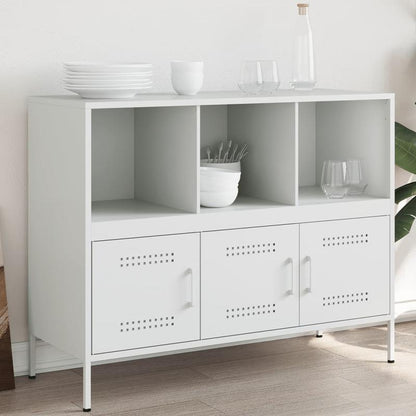 Sideboard 100.5x39x79cm white steel Practical and removable