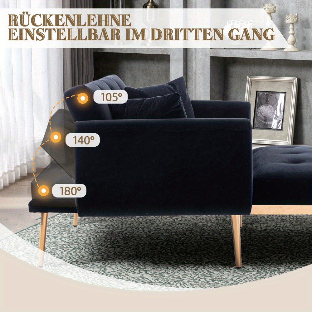 Relaxstoel – Verstelbare Fauteuil – Loungestoel – Schommelstoel – Ligstoel – Zwart Fluweel – Verstelbare Rugleuning 3 Standen – Robuust Metalen Frame 220 kg Draagkracht