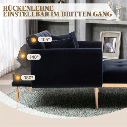 Relaxstoel – Verstelbare Fauteuil – Loungestoel – Schommelstoel – Ligstoel – Zwart Fluweel – Verstelbare Rugleuning 3 Standen – Robuust Metalen Frame 220 kg Draagkracht