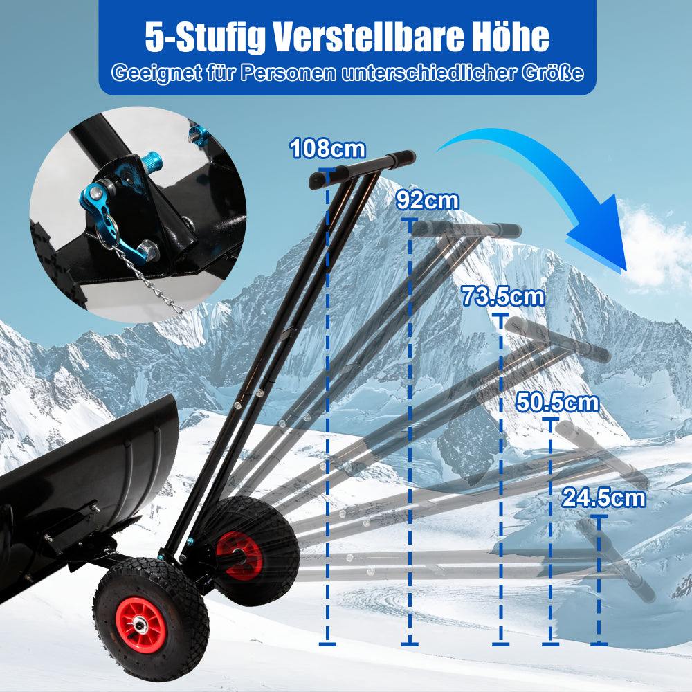 Sneeuwschuiver – Sneeuwschep – Sneeuwruimer – Sneeuwbladschep – Winterruimer – Verstelbare Hoogte 5-standen – Stalen Blad 74 cm
