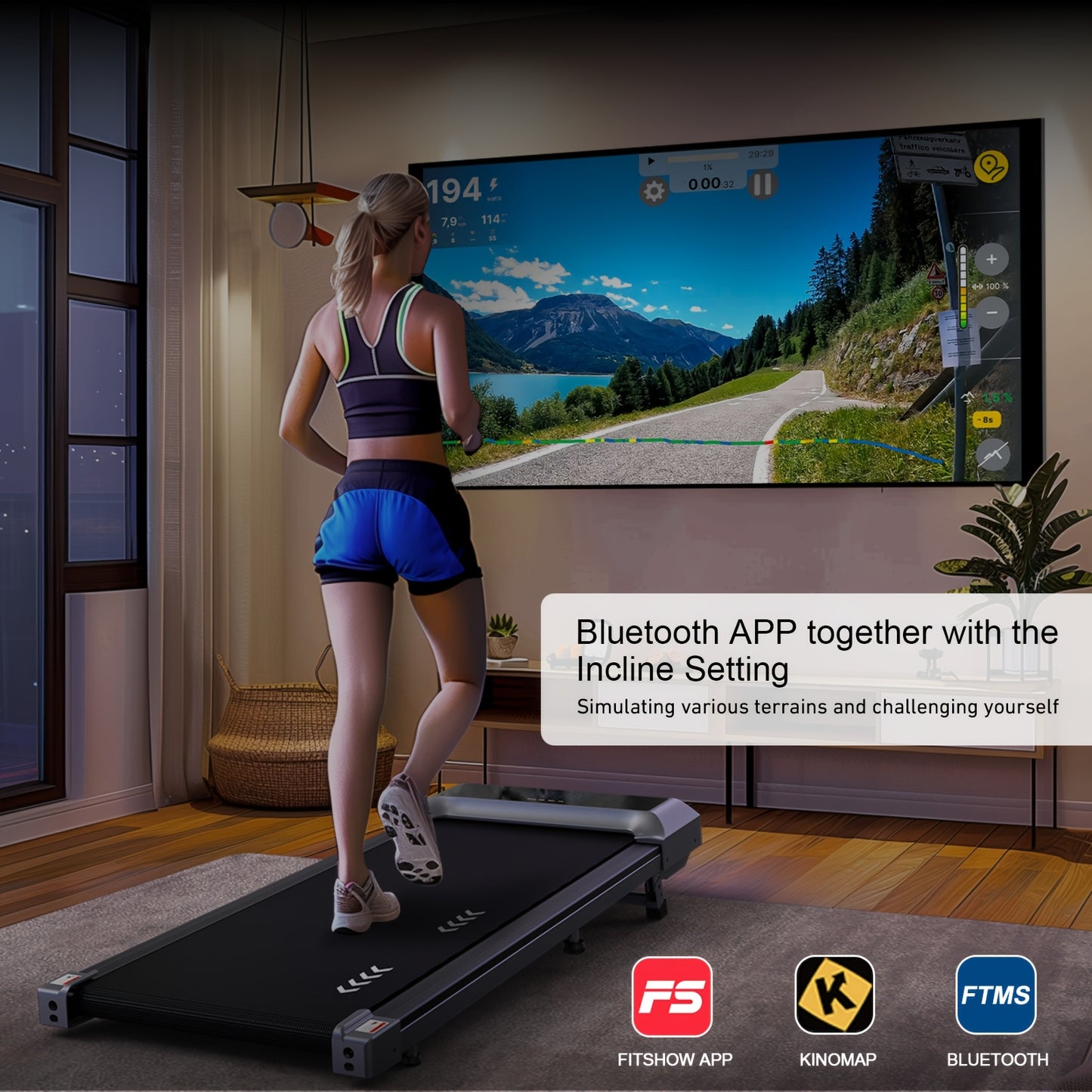 Loopband – Walking Pad – Treadmill – Wandelband – Walking Pad Elektrisch – 6,5% Hellingshoek – Draadloos Bedienbaar Met Afstandsbediening