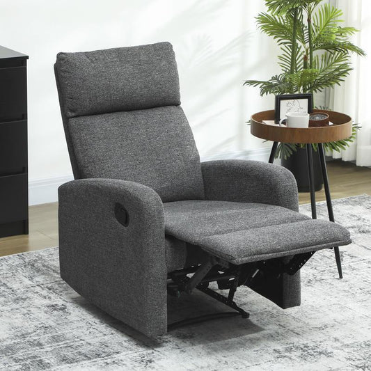Relaxstoel – Fauteuil – Loungestoel – Draaifauteuil – Schommelstoel – Verstelbaar 90°-180° – Ergonomisch Met Houten Frame & Grijze Stof