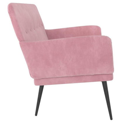 Sofa 108X79X79 Cm Velvet Pink This Couch Is Ideal As a Shoe Stool in Your Hallway Or As a Storage Stool in Your Living Room.