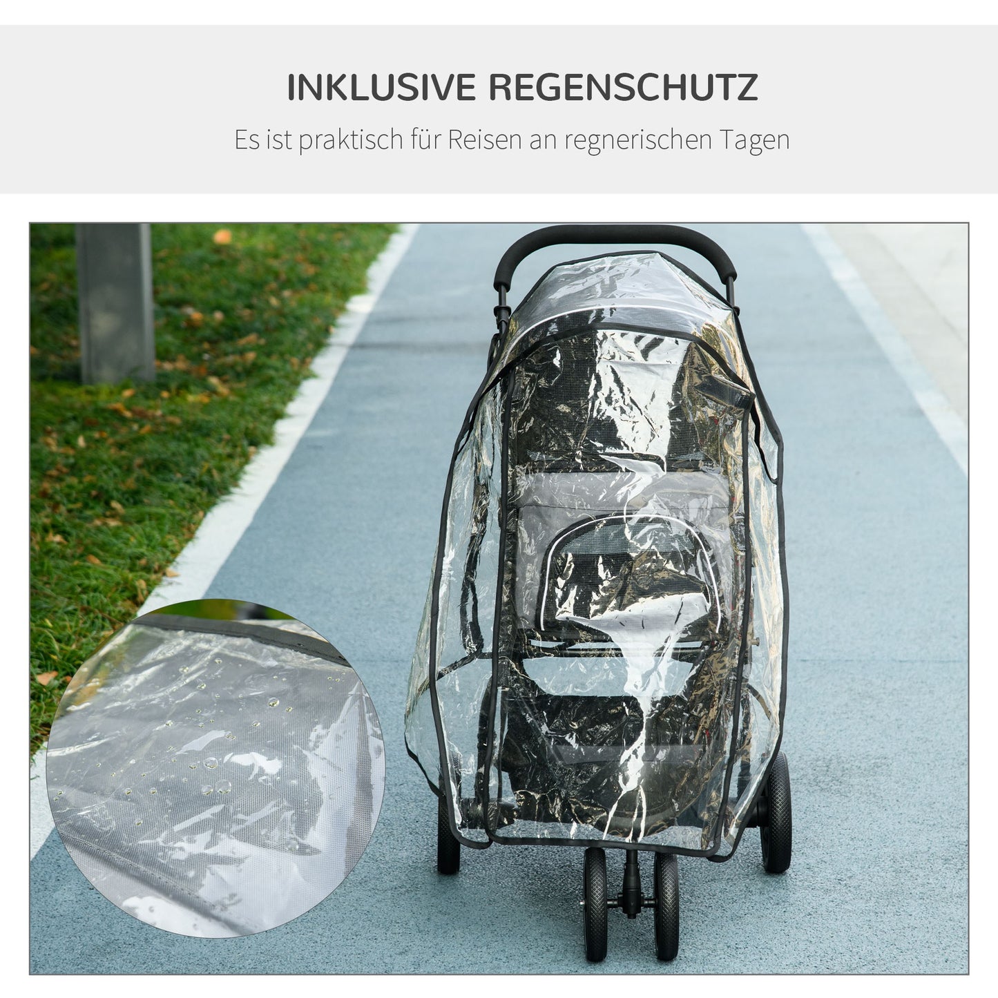 Hondenbuggy – Dierenwagen – Wandelwagen – Huisdierenwagen – Opvouwbare Buggy – Tot 10 kg Draagvermogen – Inclusief Regenhoes