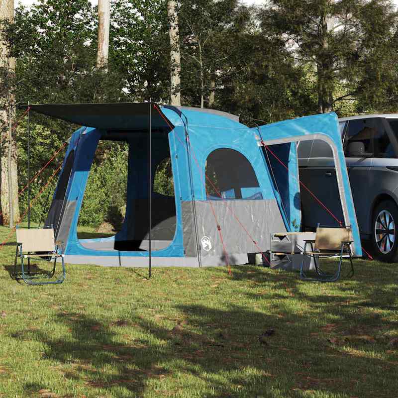 Buitentent – Kampeertent – Autotent – Pop-up Tent – Gezinstent – Waterbestendig Polyester – Lichtgewicht Glasfiber Frame – Blauw – 4 Personen