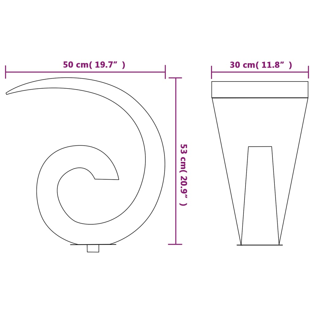 Zwembadfontein – Tuinfontein – Vijverfontein – Waterelement – Waterornament – Roestvrij Staal – Corrosiebestendig – Constante Waterstroom 50x30x53 cm – Chlorine Bestendig