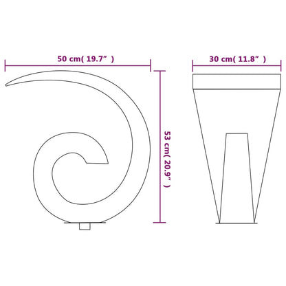 Zwembadfontein – Tuinfontein – Vijverfontein – Waterelement – Waterornament – Roestvrij Staal – Corrosiebestendig – Constante Waterstroom 50x30x53 cm – Chlorine Bestendig