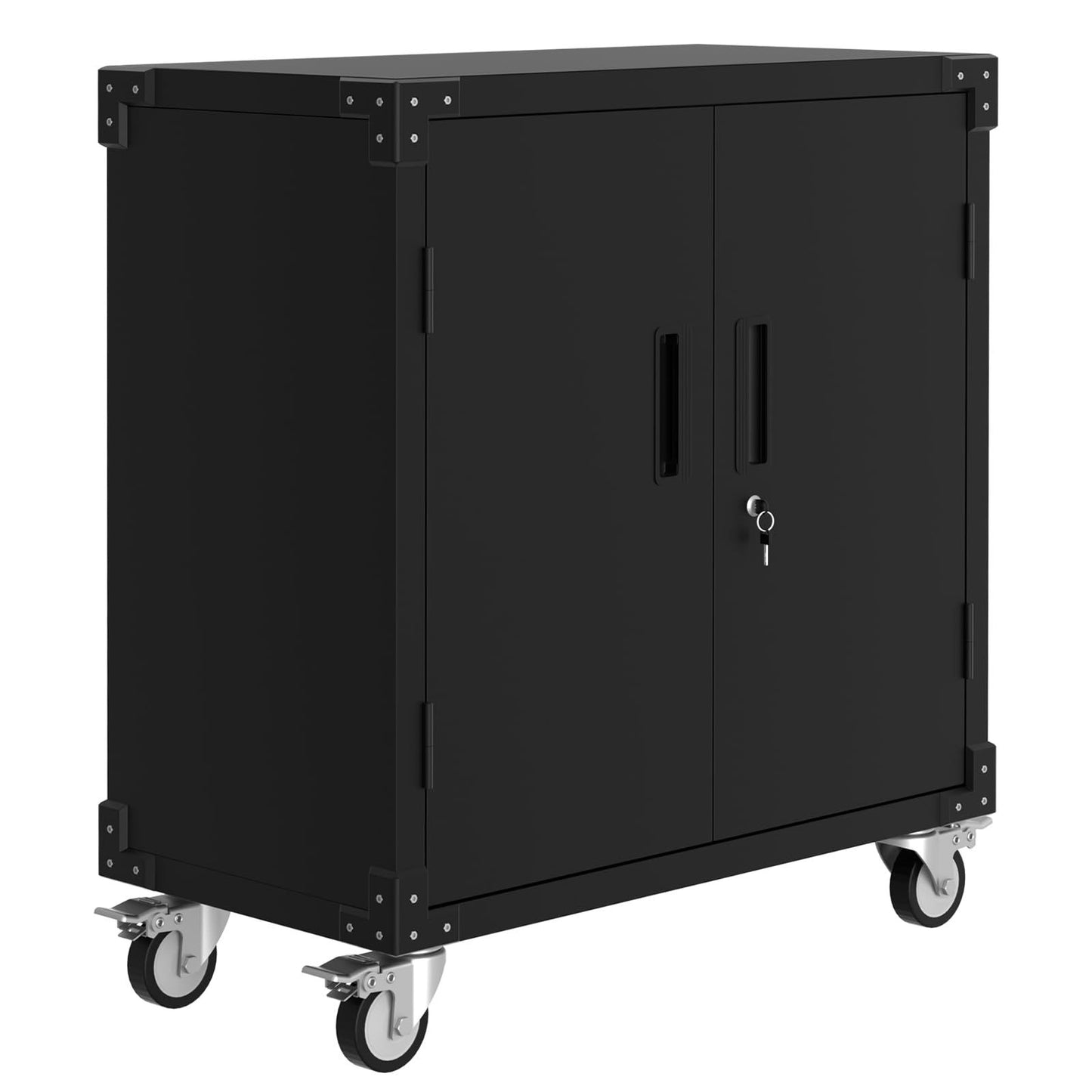 Gereedschapswagen – Gereedschapskast – Opbergwagen – Werkplaatswagen – Mobiele Gereedschapskar – Roestbestendig Metaal – Vergrendelbare Laden met Pegboard – Zwart