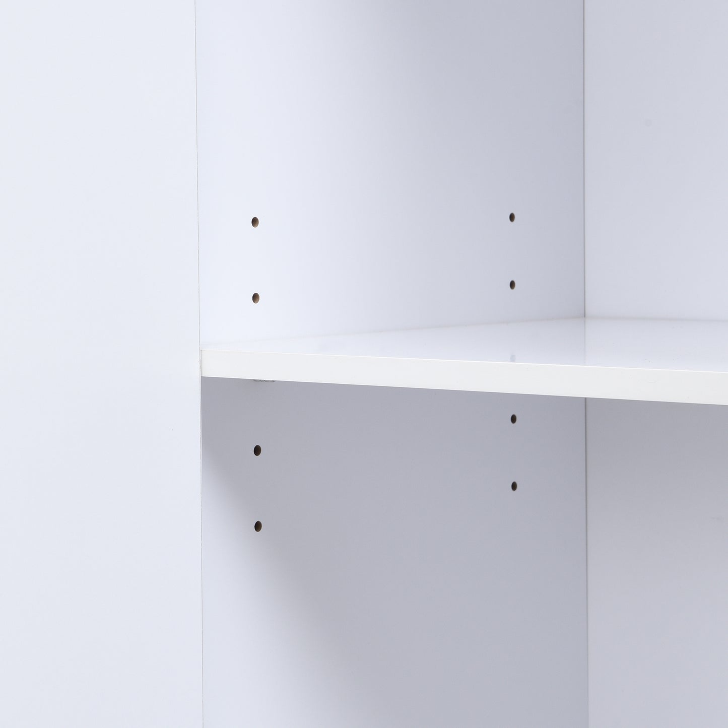 BTM Compact Wardrobe Hall Cabinet in White with Adjustable Shelves, Soft-Close Hinges, Hook Rail, Arched Doors, and Gold Metal Legs, Modern Hall Furniture 80×175.5×35 cm