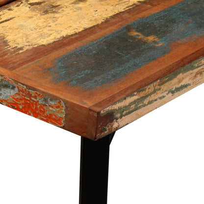 Bartafel – Statafel – Keukentafel – Eettafel – Barkruktafel – Massief Gerecycled Hout – Industriële Stalen Onderstel – 150 x 70 x 107 cm – Uniek Gebruikssporen Design