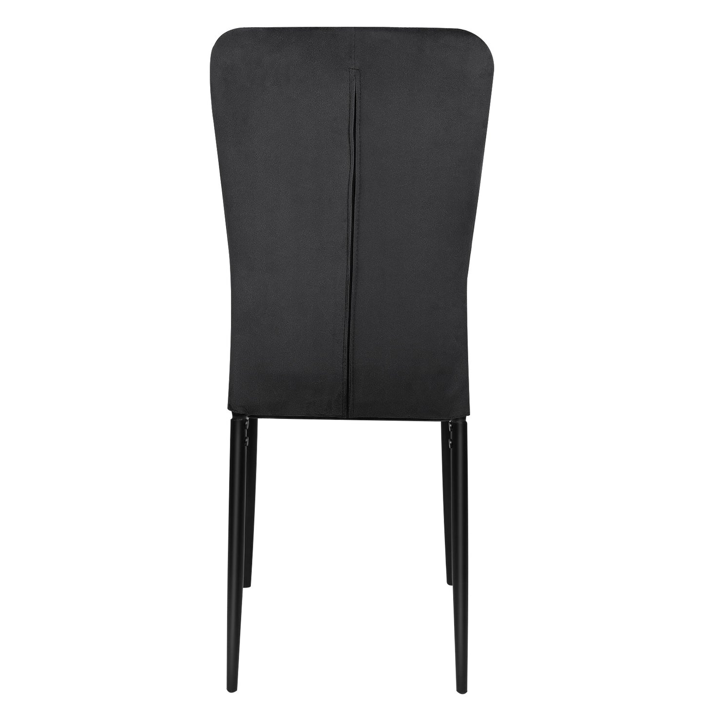 Eetkamerstoel – Kuipstoel – Stoel – Dining Chair – Set Van 4 – Zwart – Velvet Bekleding – Hoog Rugleuning – Metalen Frame – 40x37x97 cm – Max. Draagvermogen 120 kg