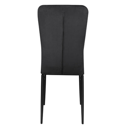 Eetkamerstoel – Kuipstoel – Stoel – Dining Chair – Set Van 4 – Zwart – Velvet Bekleding – Hoog Rugleuning – Metalen Frame – 40x37x97 cm – Max. Draagvermogen 120 kg