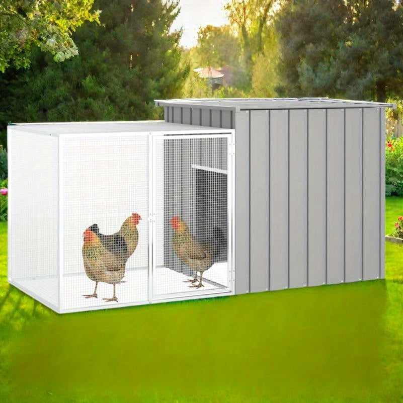 Kippenhok – Kippenren – Pluimveebehoud – Henhouse – Kippenverblijf – Gegalvaniseerd Staal – Weerbestendig – 200x91x100 cm