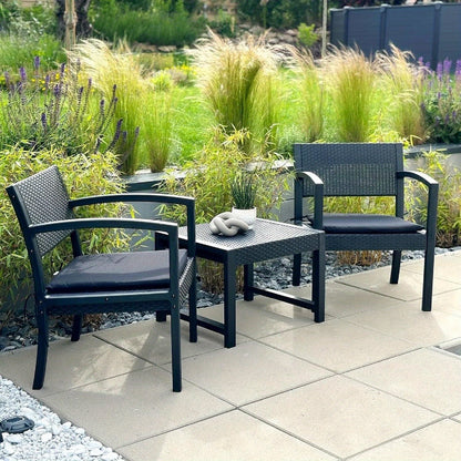 Balkonset – Tuinmeubelset – Bistroset – Loungeset – Balkonmeubels – Polyrattan – Weerbestendig – Inclusief Zitkussens