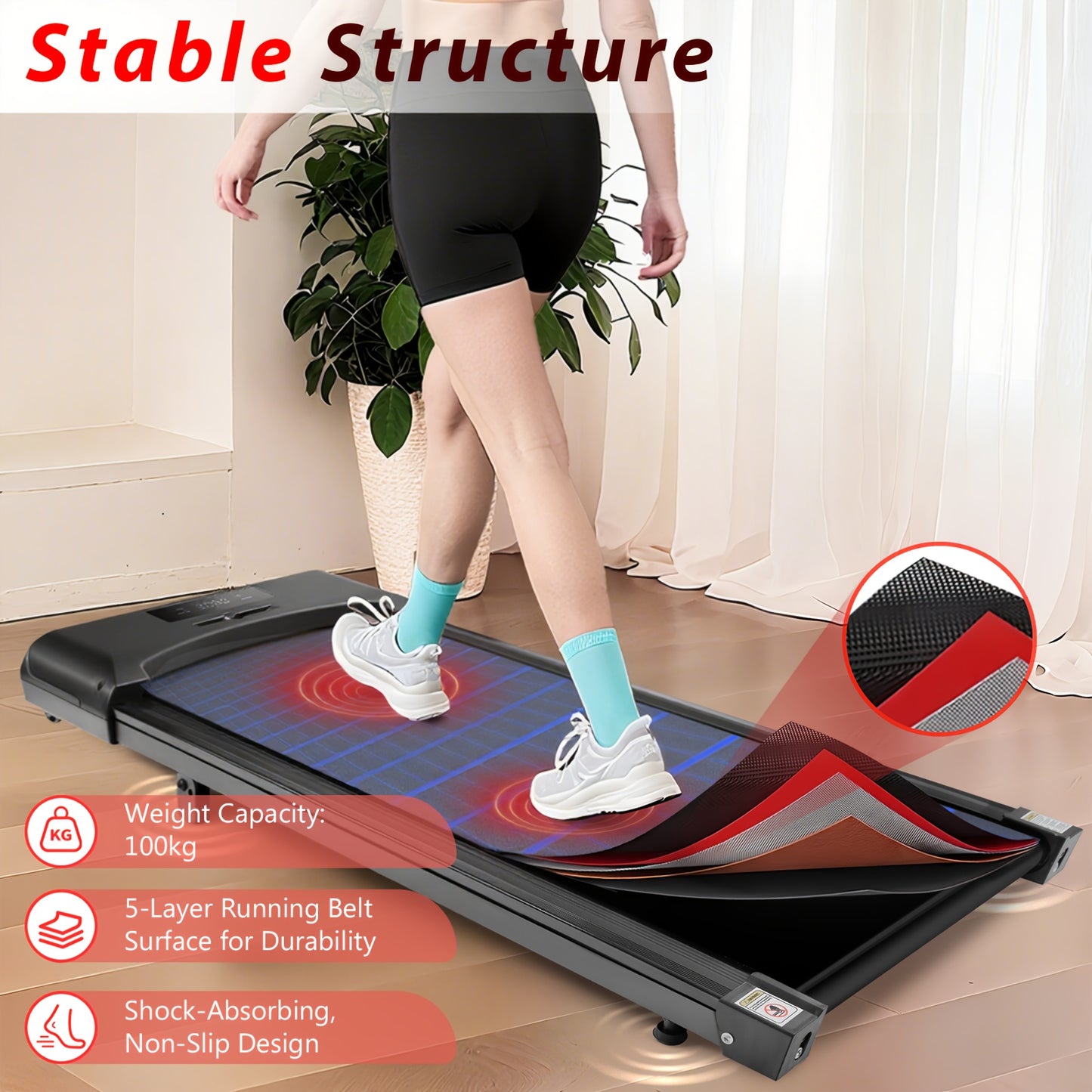 Loopband – Wandelband – Hardloopband – Walking Pad – Treadmill – Compact en Stil – Met Afstandsbediening