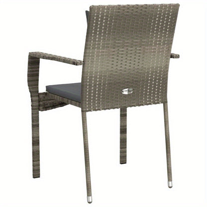 Tuinset – Tuinstoelen – Buitenmeubels – Terrasmeubelen – Polyrattan Stoelen – Weerbestendig Materiaal – Inclusief Comfortabele Kussens – Grijs