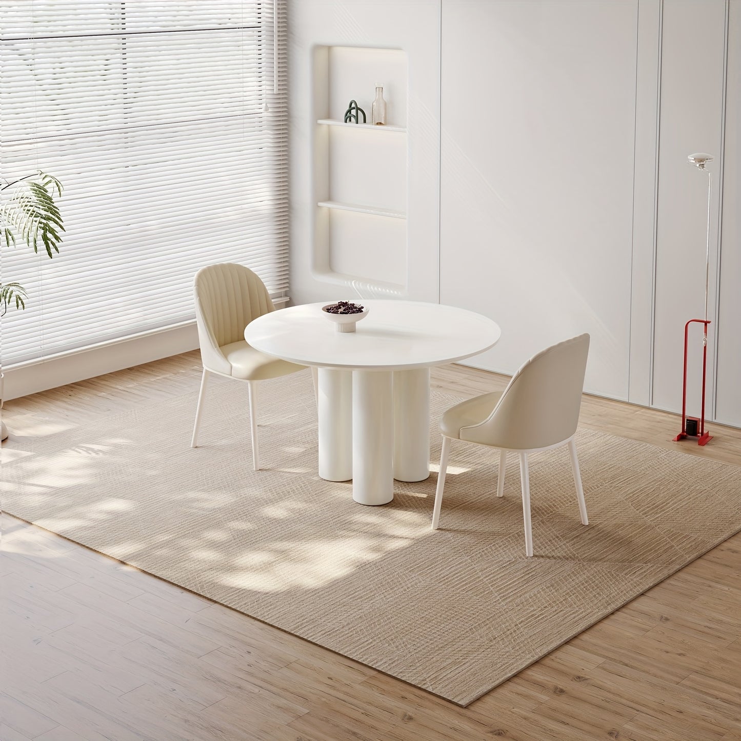 Ronde Eettafel – Eettafel Rond – Keukentafel – Tafel Voor 4 Personen – Ronde Tafel 117 cm Wit – Stevige Driepoot – Eenvoudige Montage